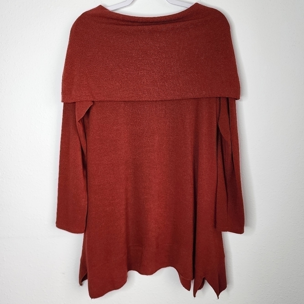 Soft Surroundings Bcall Cowl Neck Tunic Top Lagenlook Dark Red Medium - Picture 4 of 11